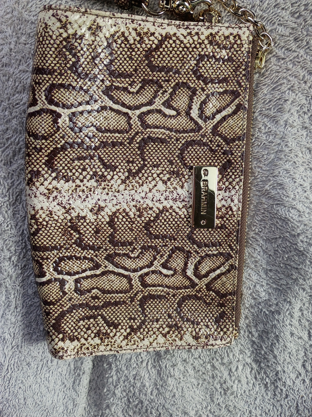 Brahmin Snake Wristlet Zip Pouch